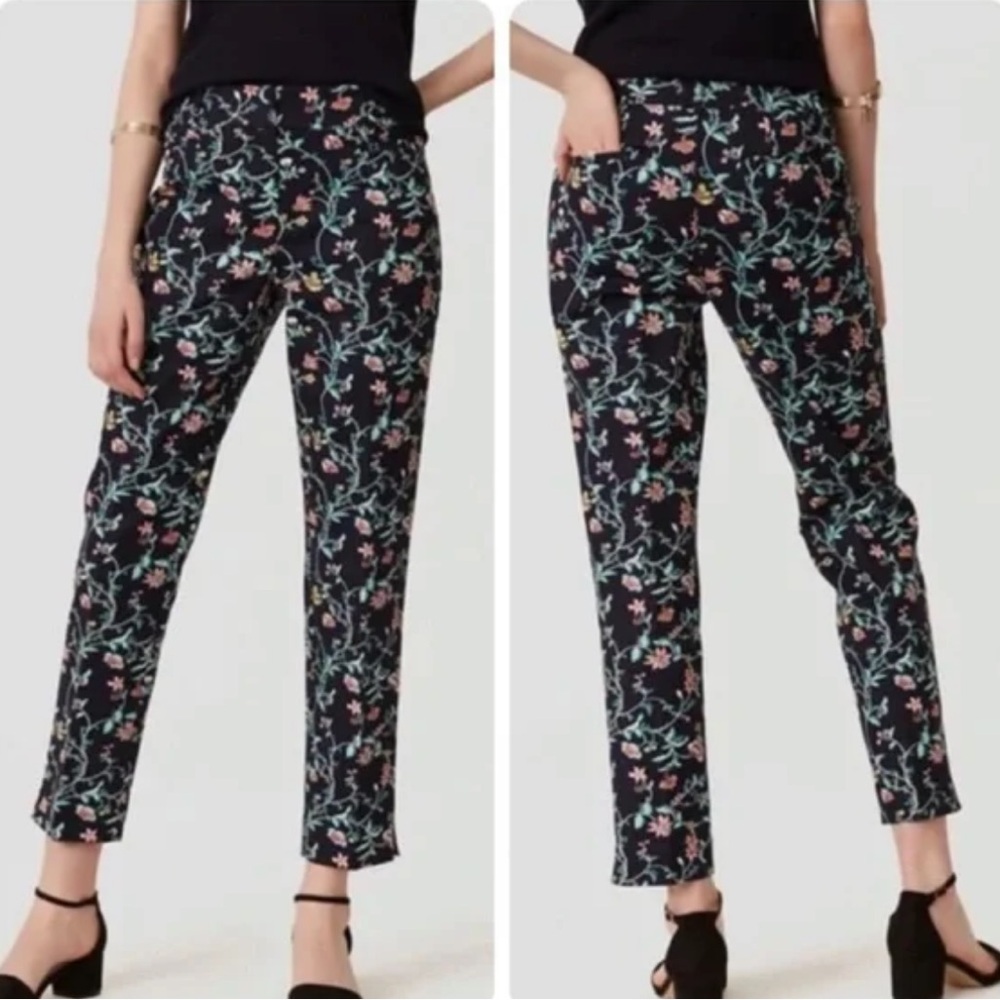 LOFT The Rivera Julie Ankle Floral Pants, Size 12,
